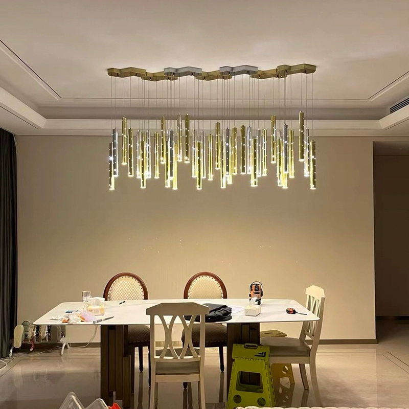 Decor Lighting Sg - Modern luxury gold/silver LED Chandelier ceiling