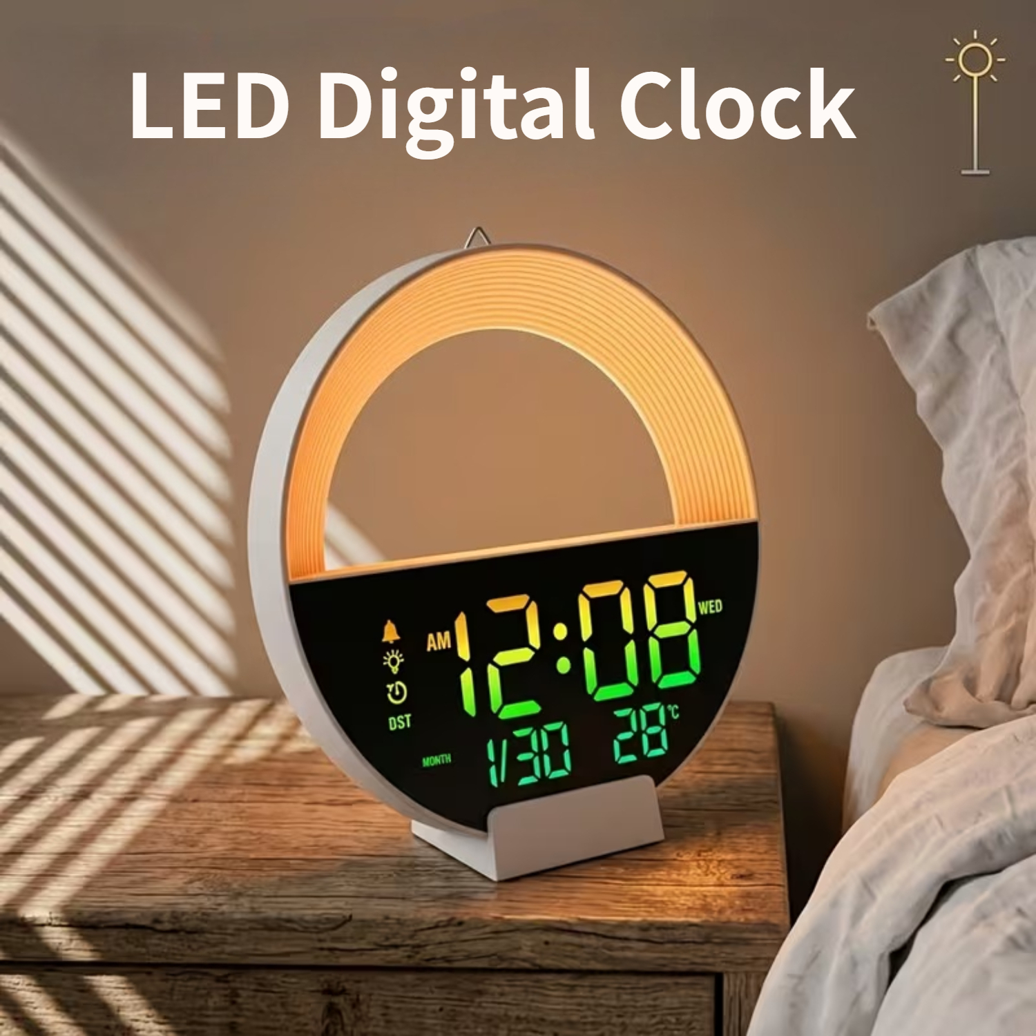 Lighting Home Decor Wall Clocks - LED Digital Clock with Remote Control