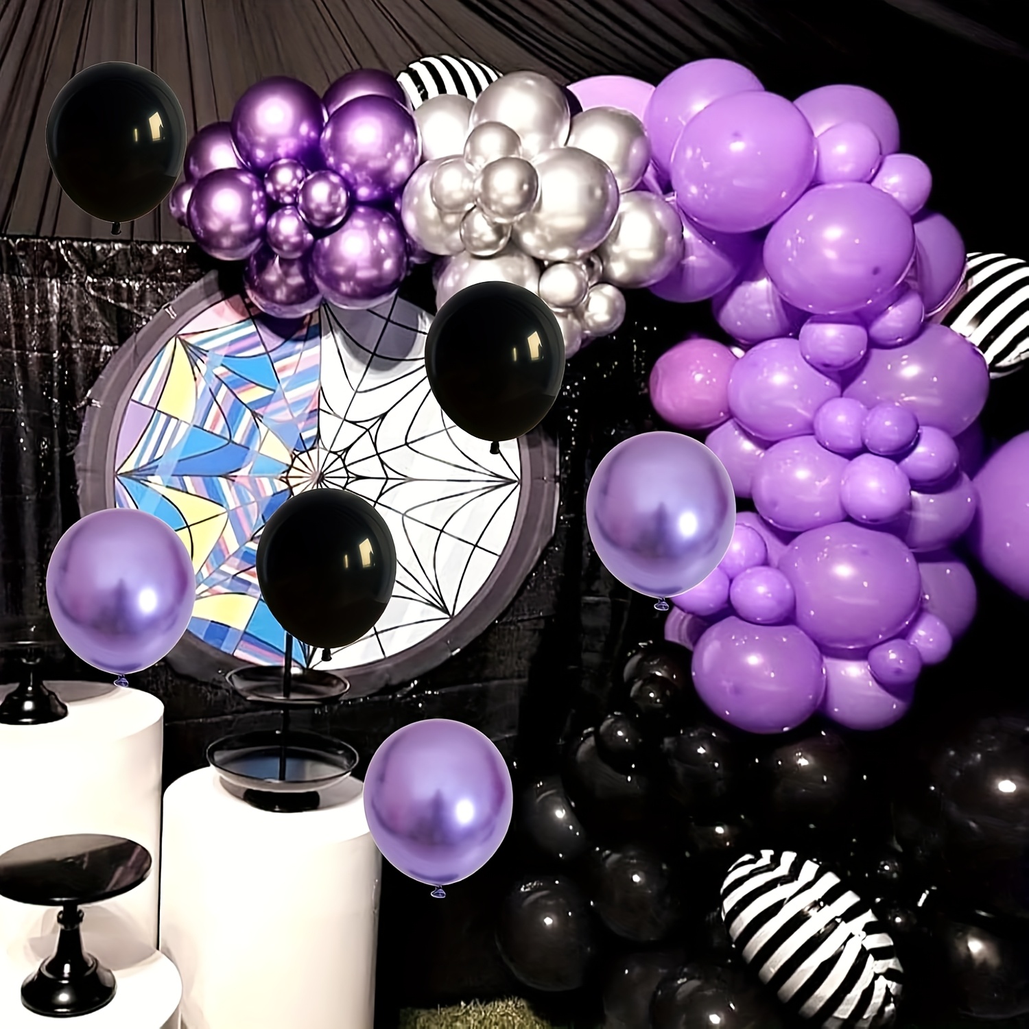 Decor Lighting Pack - Purple and Black Balloons, 70 Packs