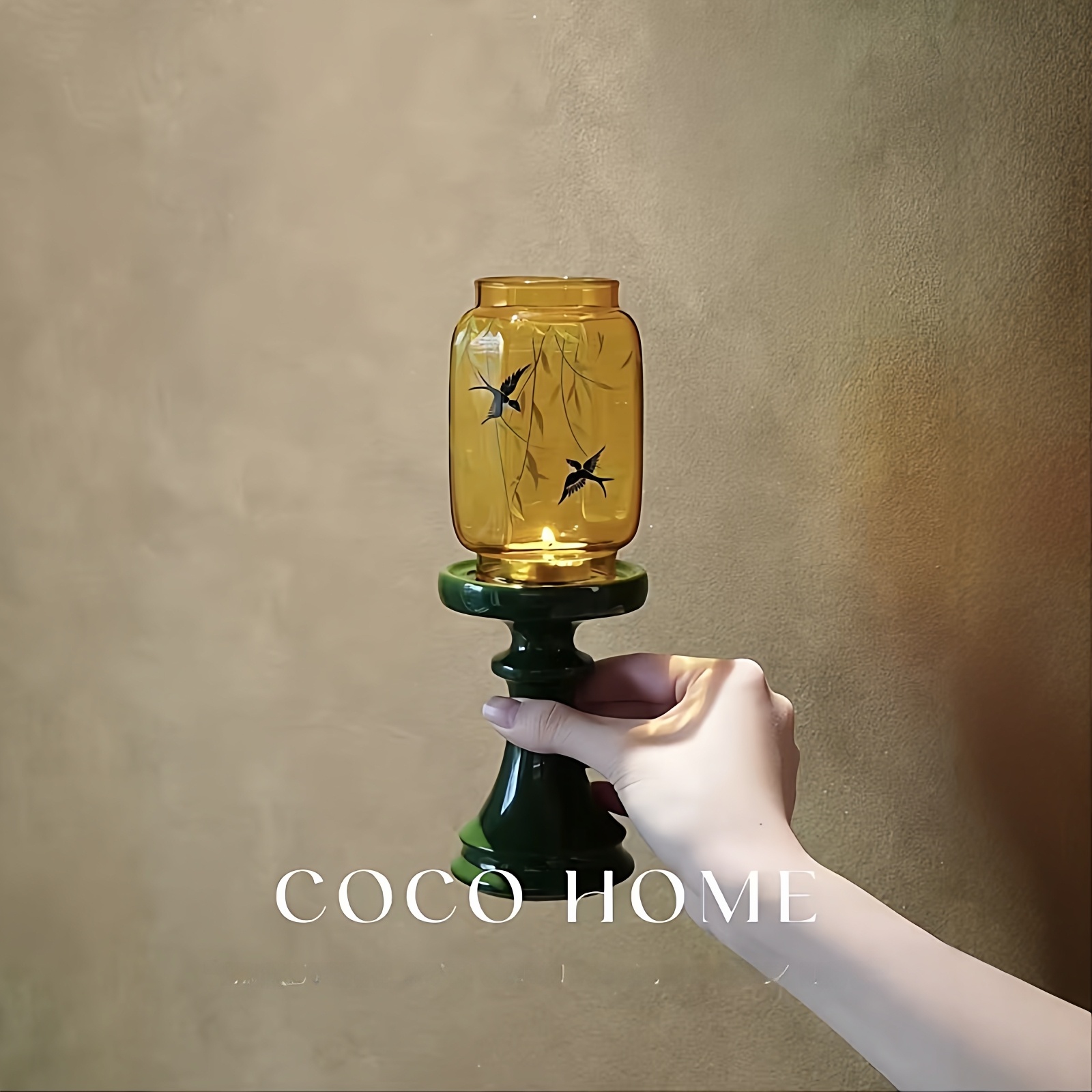 Decor Lighting Returns - Green Spring Return Vintage Glass Candle