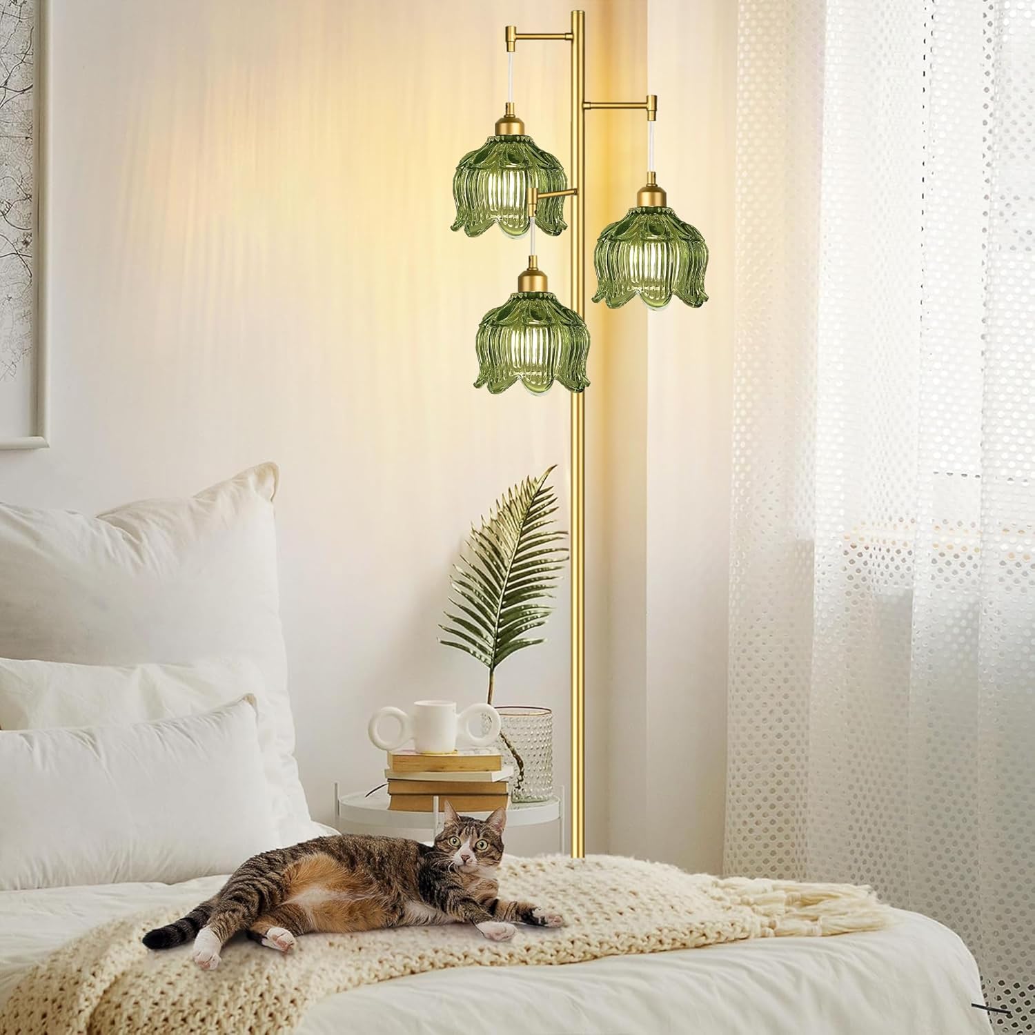 Vintage Gold Glass Floor Lamp  - مراجعة Lighting Decor وسعره