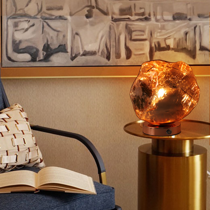 Creative lava stone glass tabl - مراجعة Lava Lamp Desktop وسعره