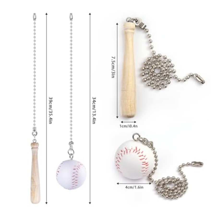 2Pcs Baseball Ceiling Fan Pull - مراجعة Lighting Decor Inc وسعره