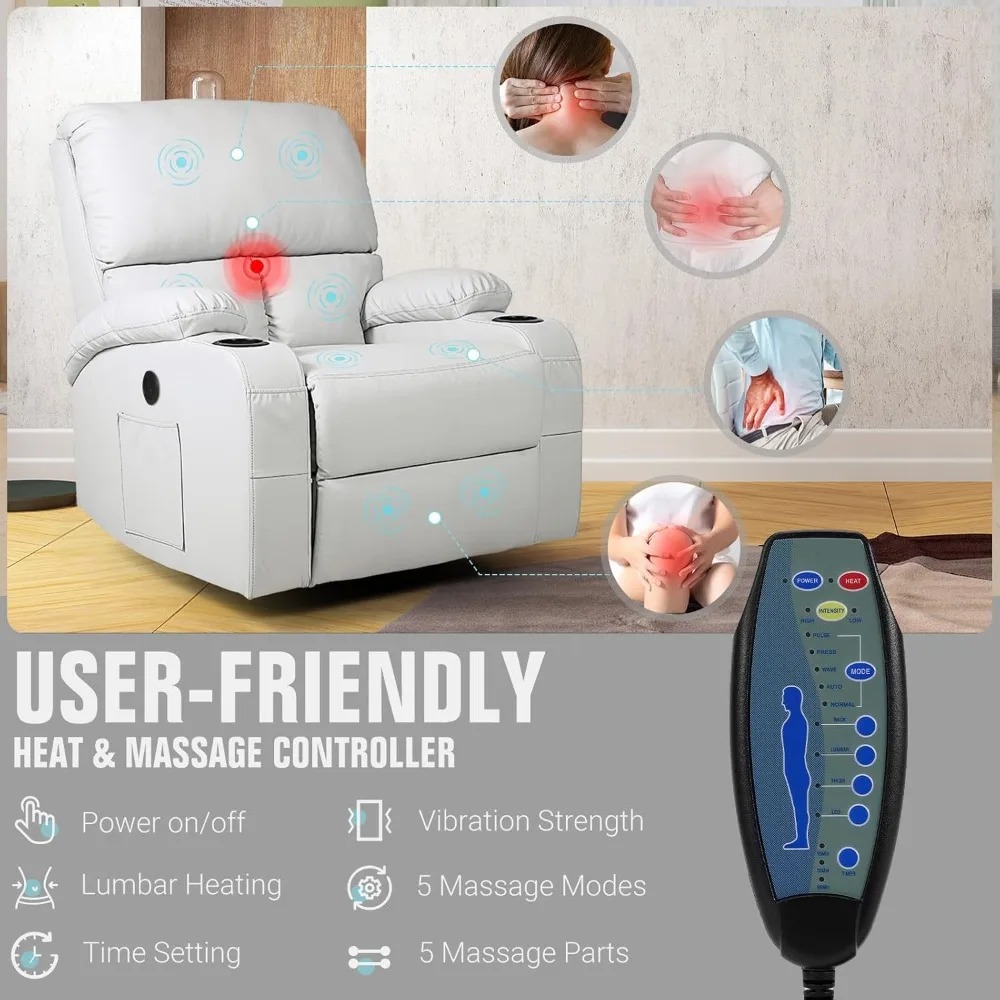 Massage Recliner Chair with He - مراجعة Furniture Lighting & Decor Magazine وسعره