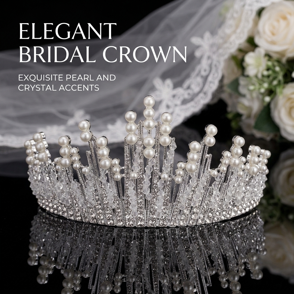 Bridal Pearl Crown Headpiece E - مراجعة Elegant Decor & Lighting Llc وسعره