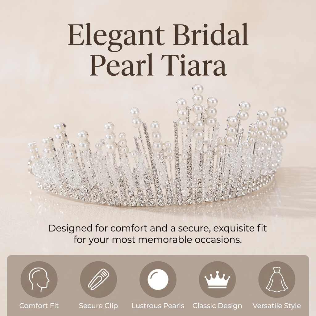 Bridal Pearl Crown Headpiece E - مراجعة Elegant Decor & Lighting Llc وسعره