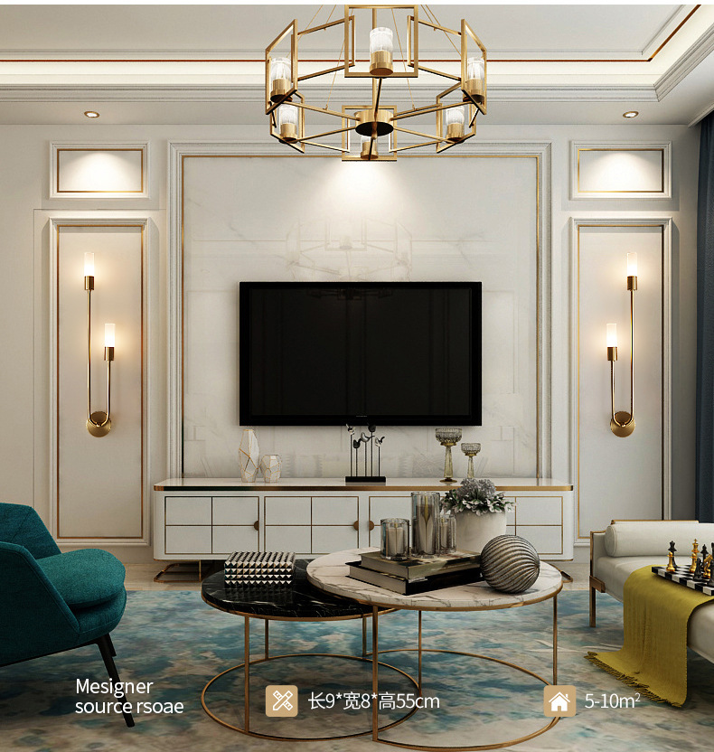 Retro Background Living Room A - مراجعة Decor Lighting Lamps وسعره