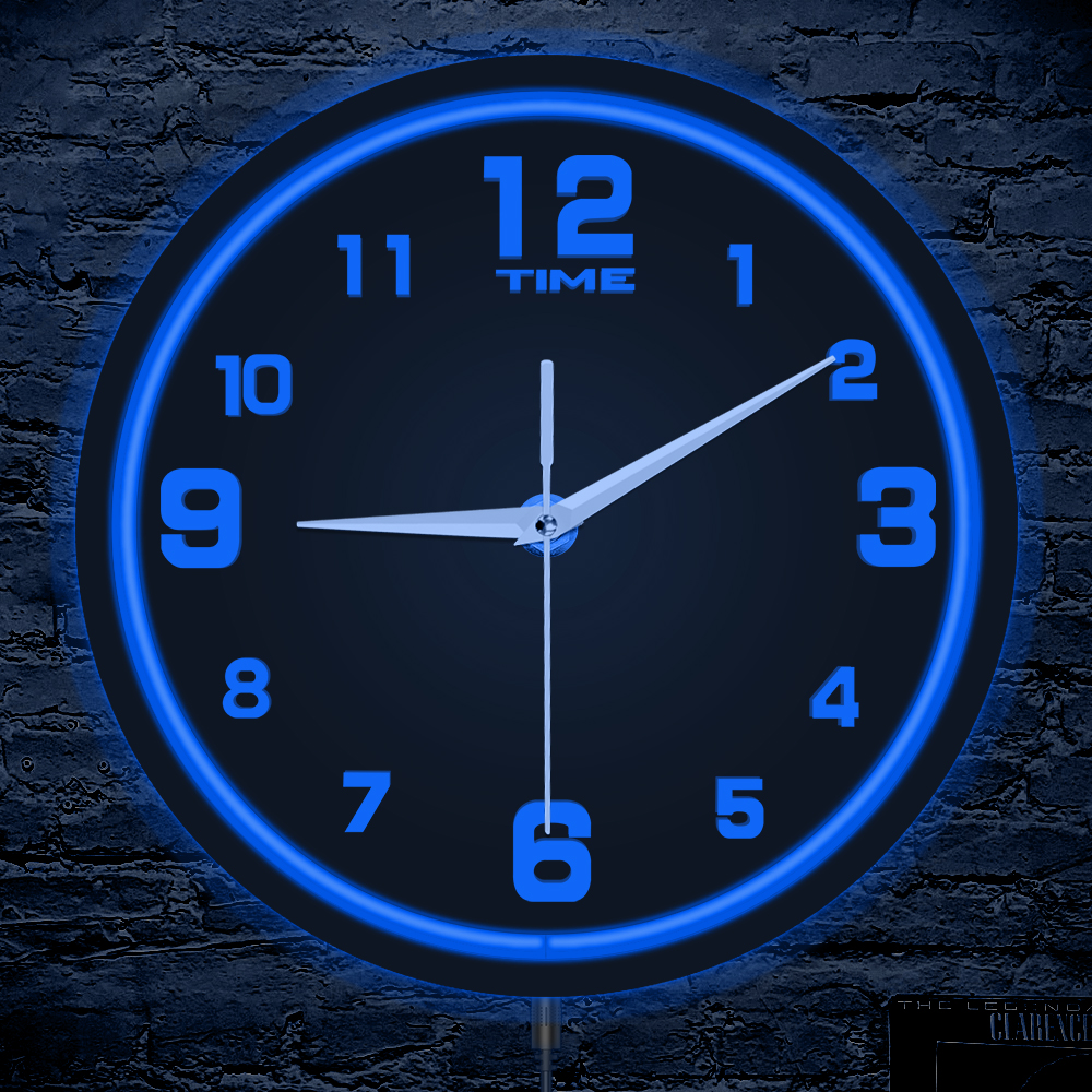 Arabic Numeral LED Neon Glowin - مراجعة Lighting Home Decor Wall Clocks وسعره