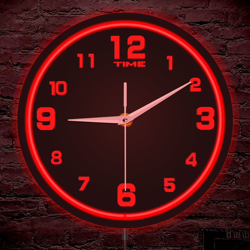 Arabic Numeral LED Neon Glowin - مراجعة Lighting Home Decor Wall Clocks وسعره
