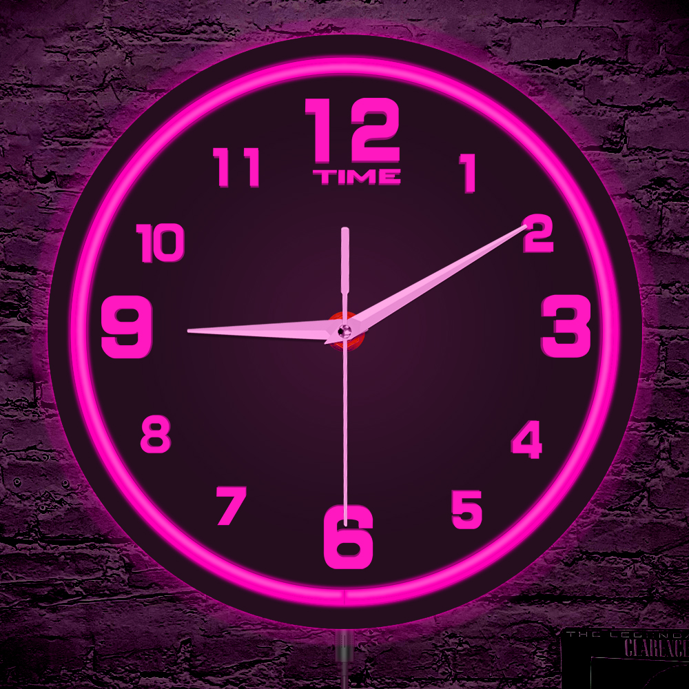 Arabic Numeral LED Neon Glowin - مراجعة Lighting Home Decor Wall Clocks وسعره