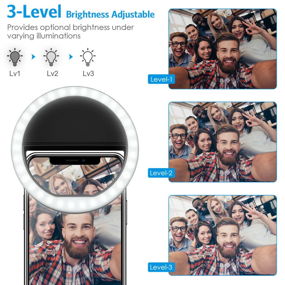 USB Rechargeable LED Selfie Ri - مراجعة Lighting Gallery وسعره
