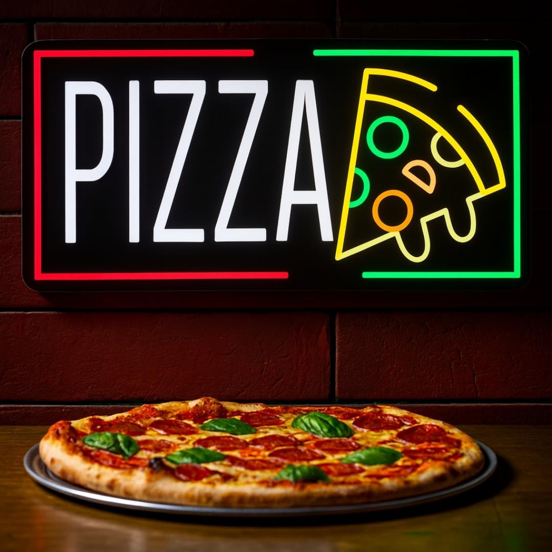 Pizza Neon Sign Business USB L - مراجعة Lighting Decoration For Home وسعره