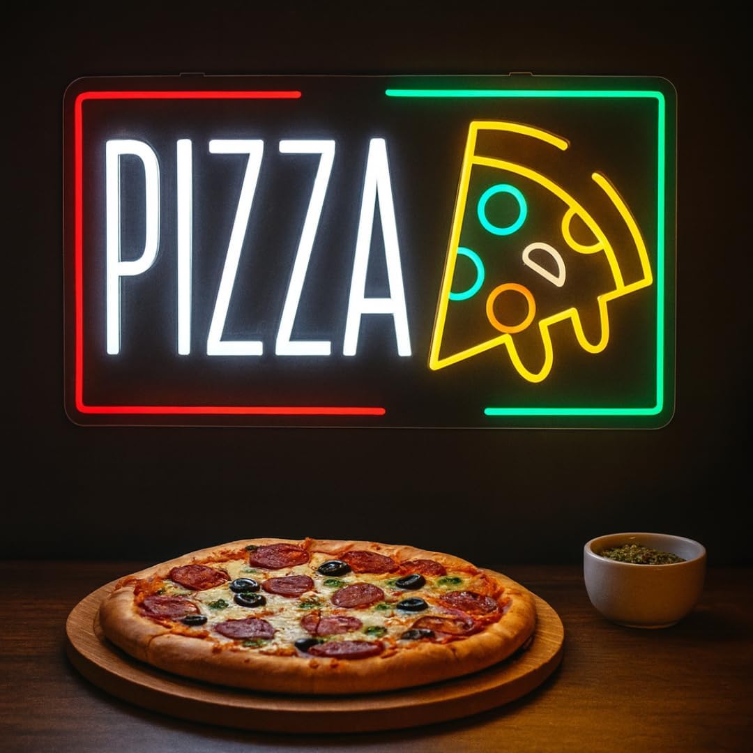 Pizza Neon Sign Business USB L - مراجعة Lighting Decoration For Home وسعره