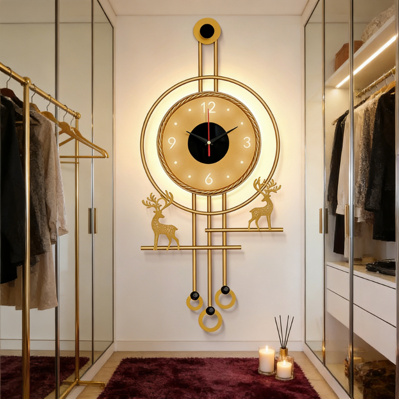 Modern TV Background Wall Mute - مراجعة Lighting Home Decor Wall Clocks وسعره