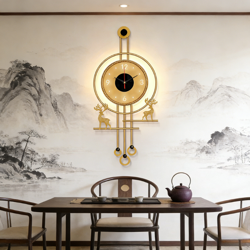 Modern TV Background Wall Mute - مراجعة Lighting Home Decor Wall Clocks وسعره