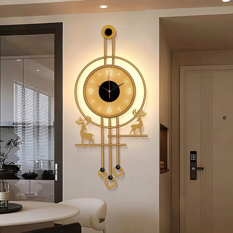 Modern TV Background Wall Mute - مراجعة Lighting Home Decor Wall Clocks وسعره