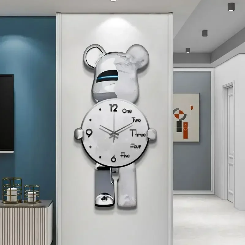 LED Bear Wall Clock Unique Lux - مراجعة Lighting Home Decor Wall Clocks وسعره