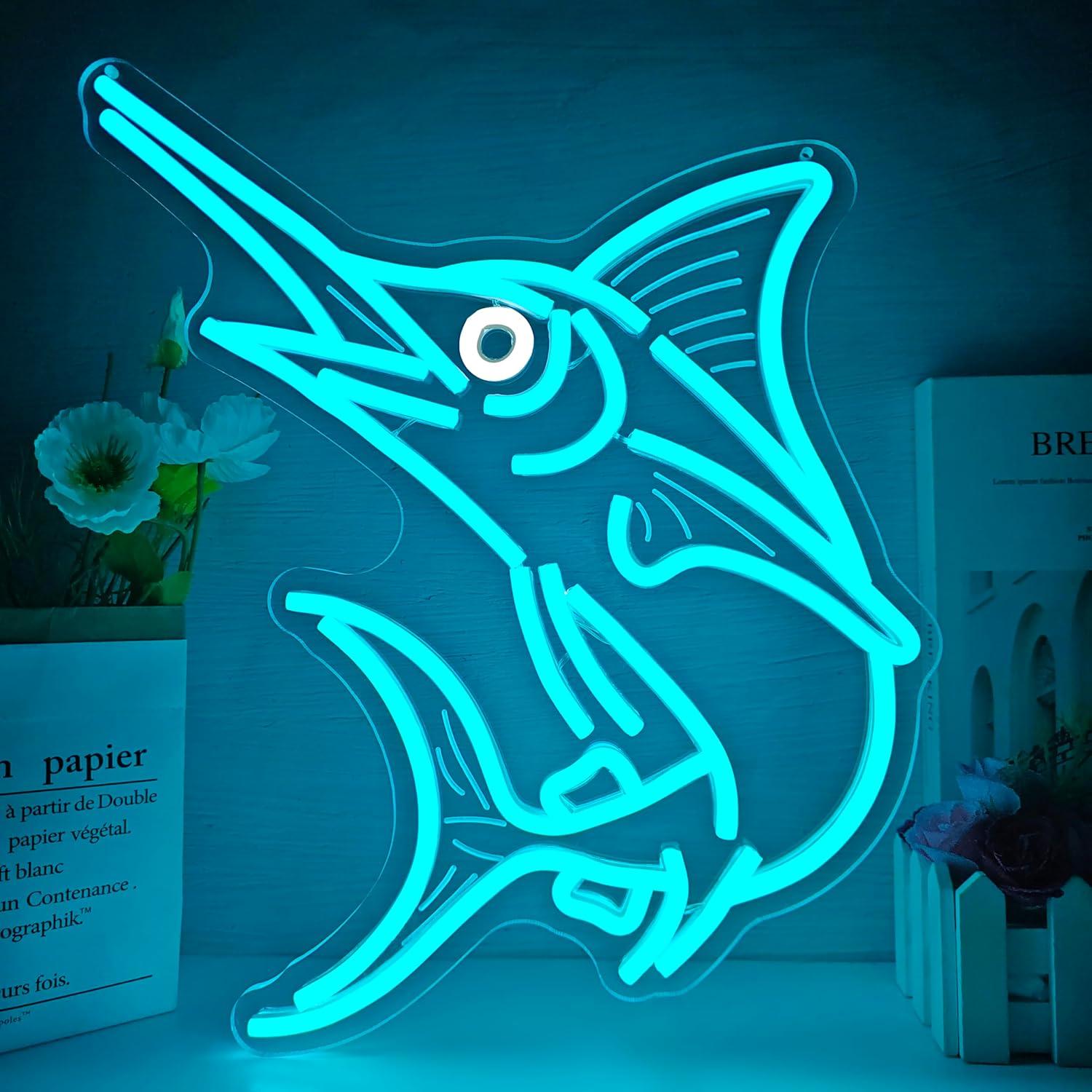 Marlin Fish Neon Sign Deep Sea - مراجعة Lighting Decoration For Home وسعره