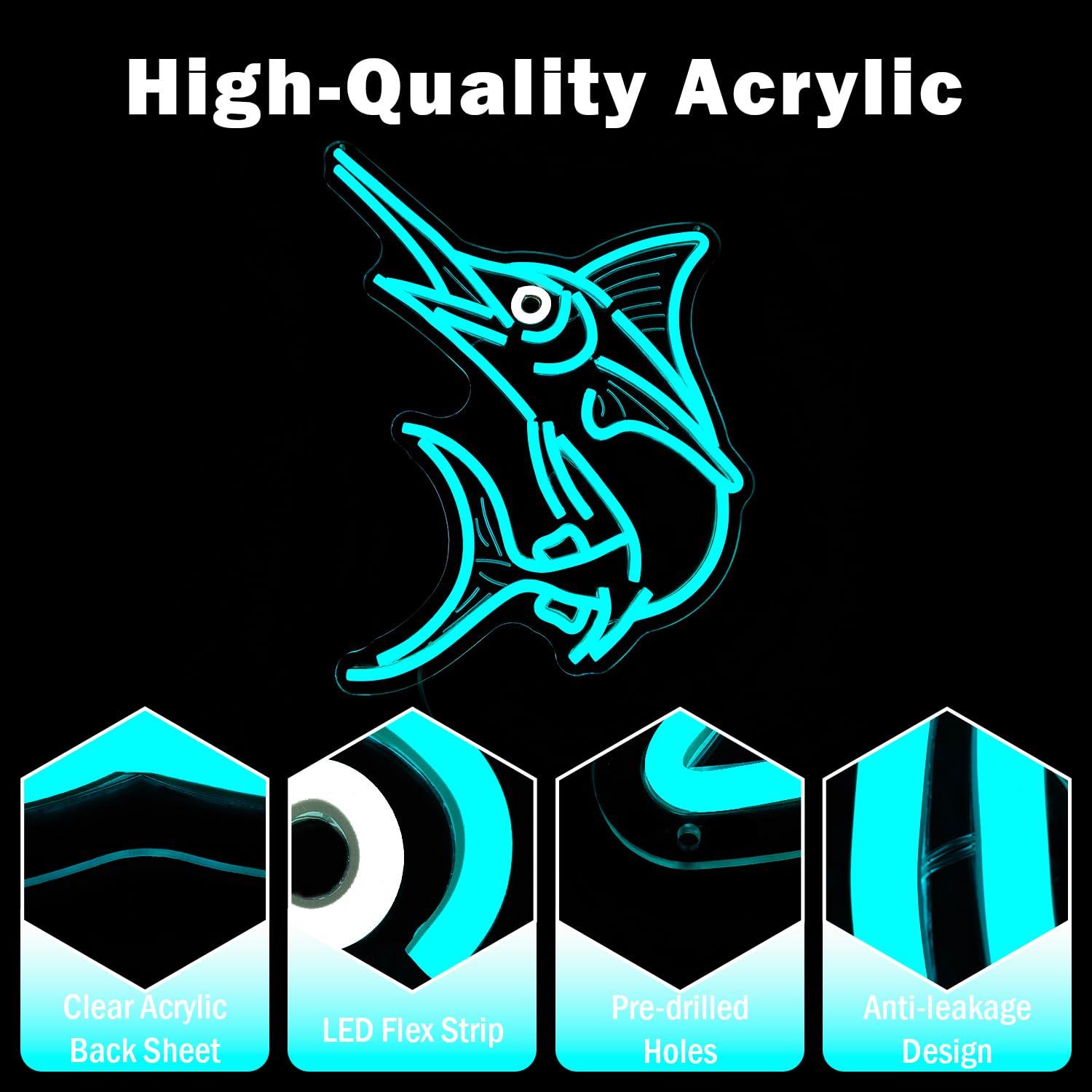 Marlin Fish Neon Sign Deep Sea - مراجعة Lighting Decoration For Home وسعره