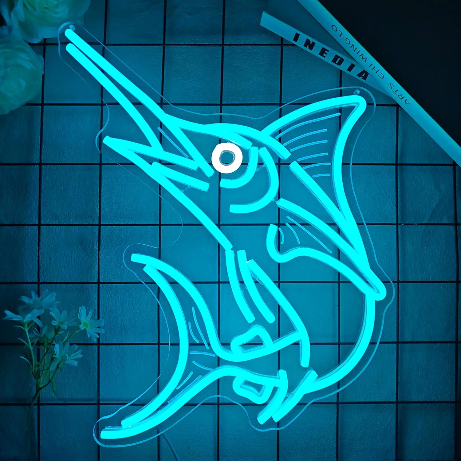 Marlin Fish Neon Sign Deep Sea - مراجعة Lighting Decoration For Home وسعره