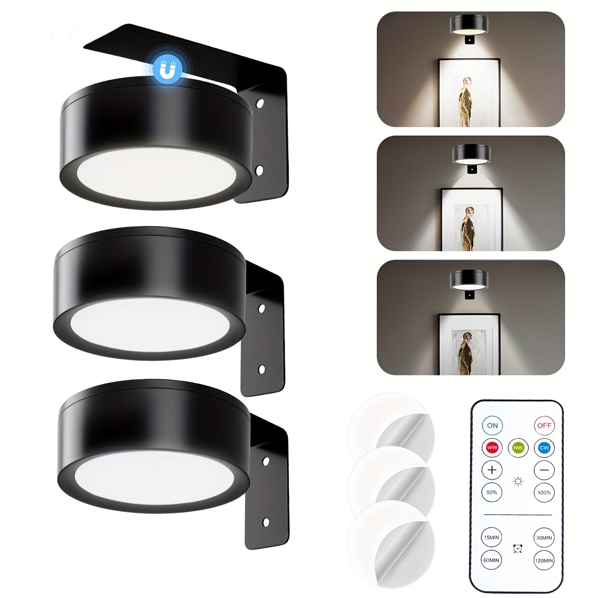 3/6pcs Battery- Magnetic Pictu - مراجعة Lighting Gallery وسعره