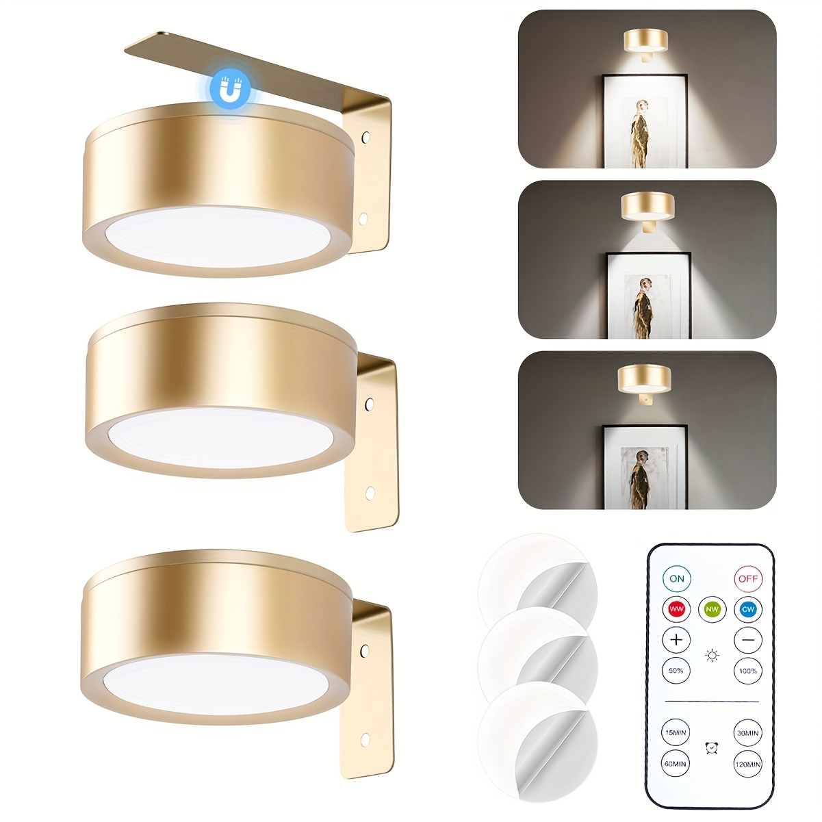 3/6pcs Battery- Magnetic Pictu - مراجعة Lighting Gallery وسعره