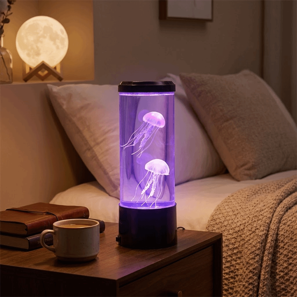 7-Color Changing LED Jellyfish - مراجعة Lava Lamp Desktop وسعره