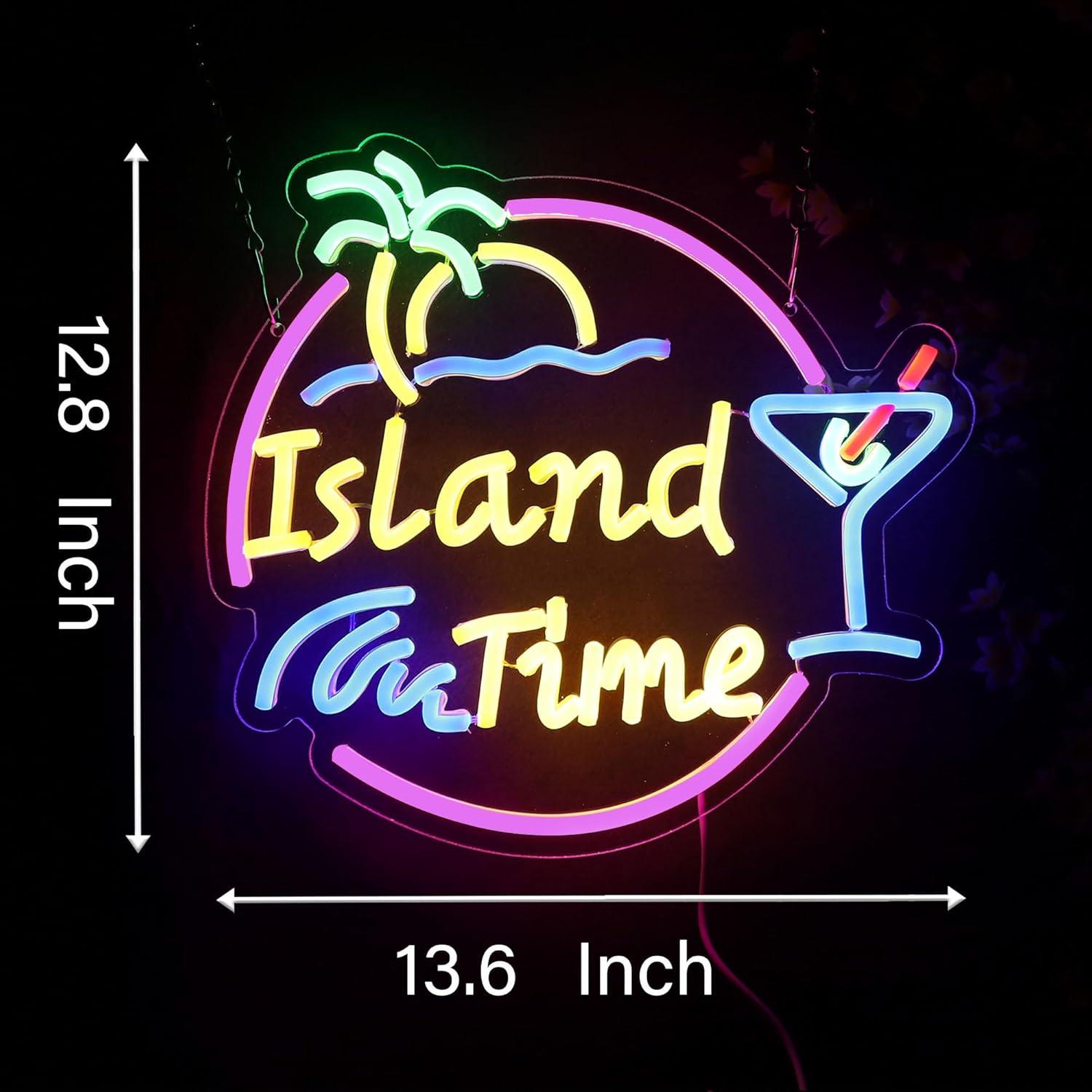 Island Time Neon Sign LED Ligh - مراجعة Lighting Decoration For Home وسعره