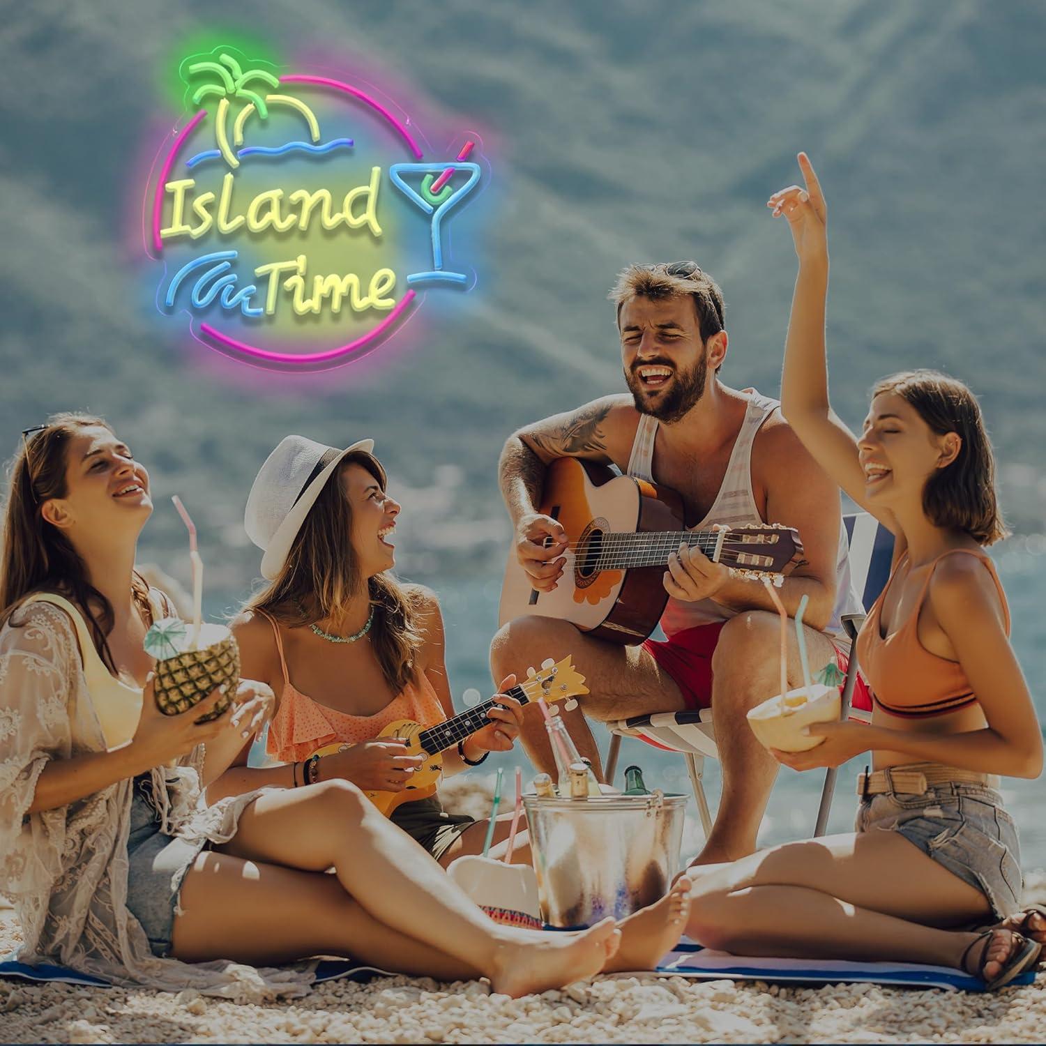 Island Time Neon Sign LED Ligh - مراجعة Lighting Decoration For Home وسعره