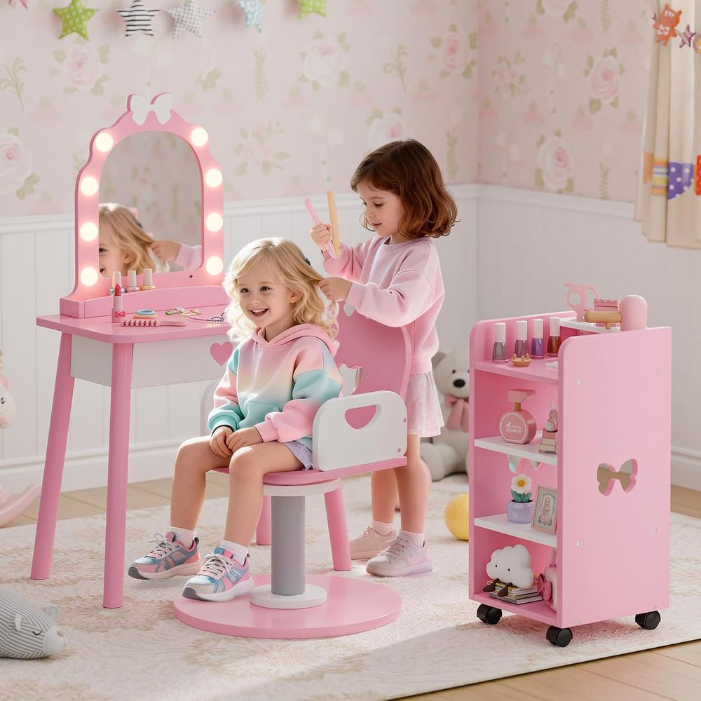 Pink Toddler Vanity Set with L - مراجعة Furniture Lighting & Decor Magazine وسعره