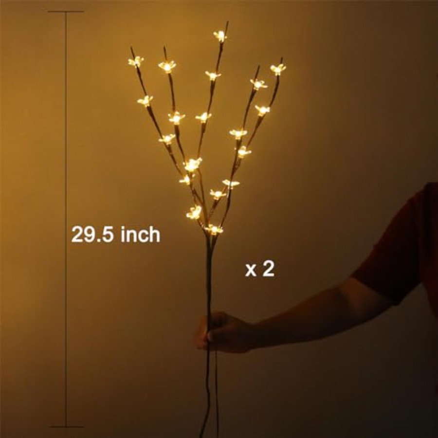 2 Pack Lighted Prelit Twig Tre - مراجعة Decor Lighting Pack وسعره