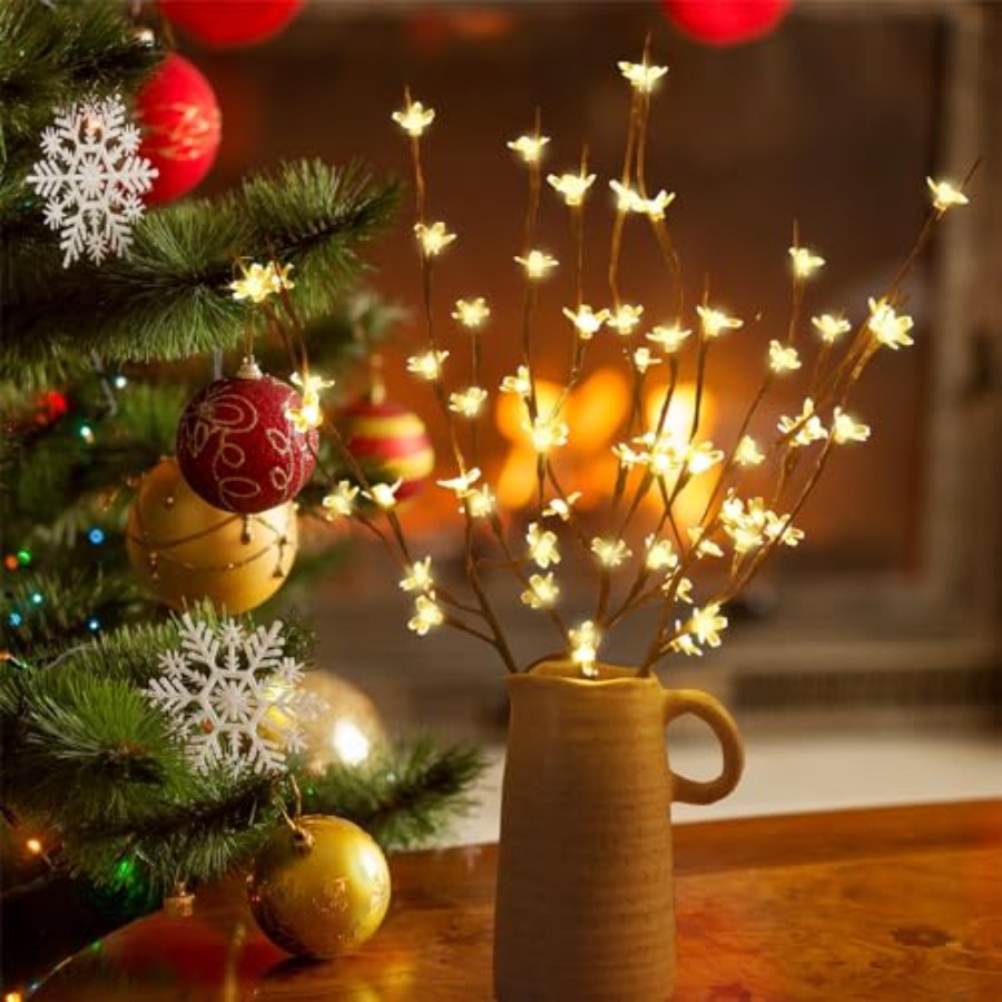2 Pack Lighted Prelit Twig Tre - مراجعة Decor Lighting Pack وسعره