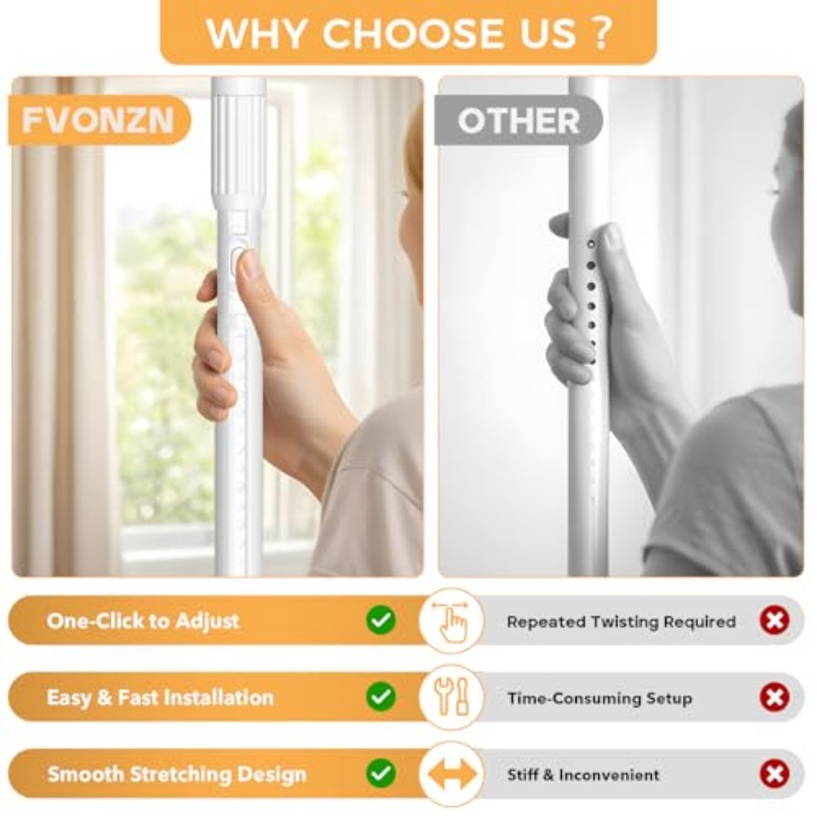 2 Pack Long Tension Curtain Ro - مراجعة Decor Lighting Pack وسعره