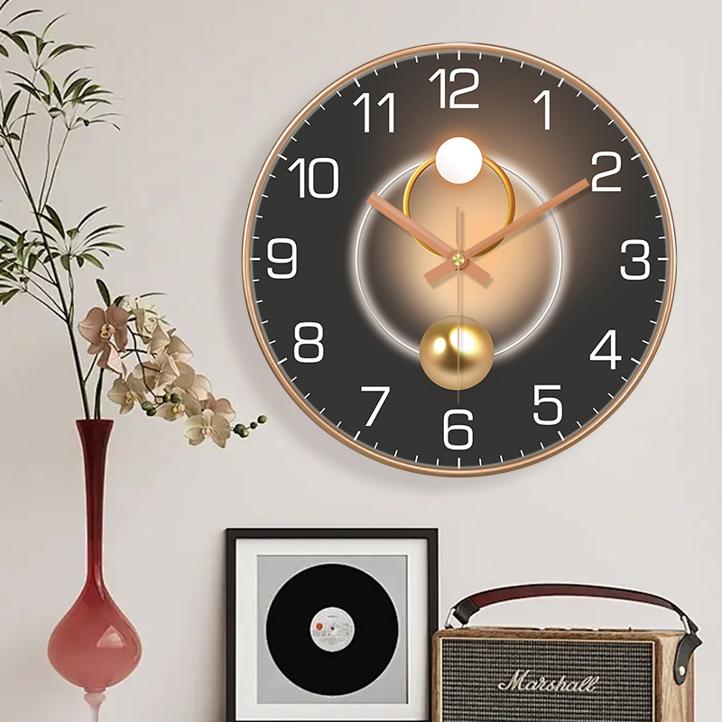 Luxury Wall Clock 2D Light Sha - مراجعة Lighting Home Decor Wall Clocks وسعره