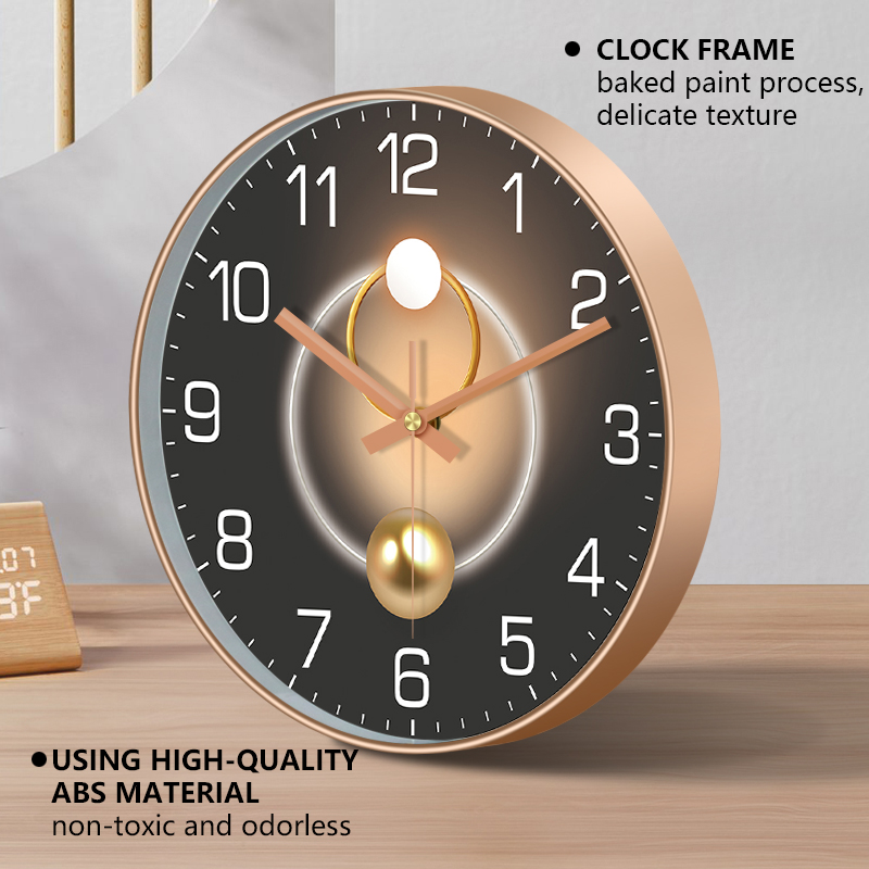 Luxury Wall Clock 2D Light Sha - مراجعة Lighting Home Decor Wall Clocks وسعره