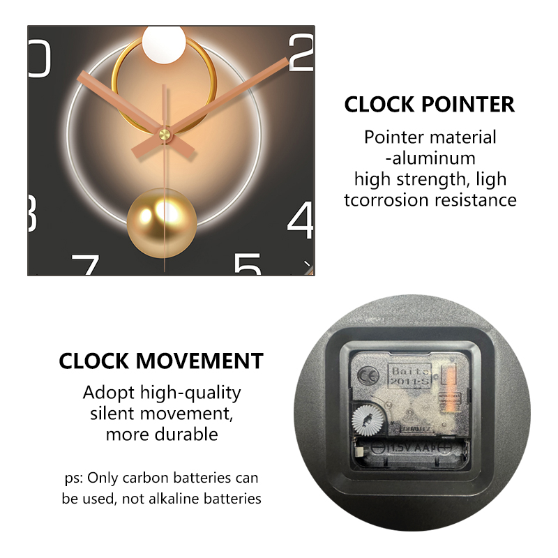 Luxury Wall Clock 2D Light Sha - مراجعة Lighting Home Decor Wall Clocks وسعره