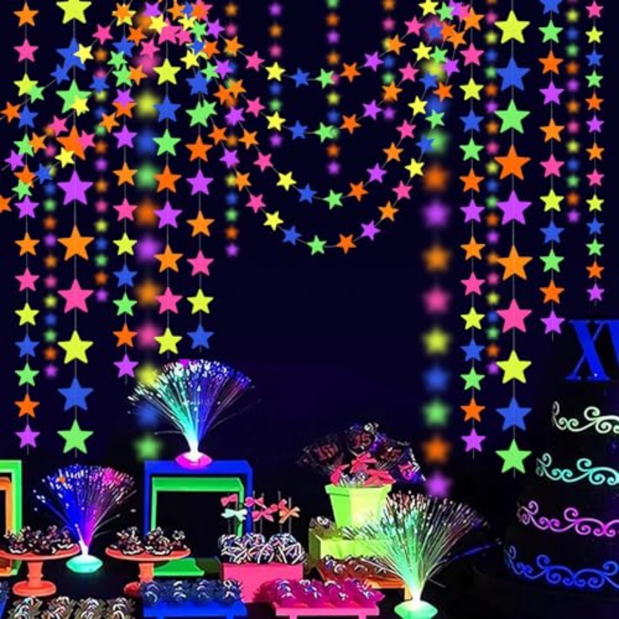120feet UV Neon Star Hanging P - مراجعة Lighting Decor وسعره