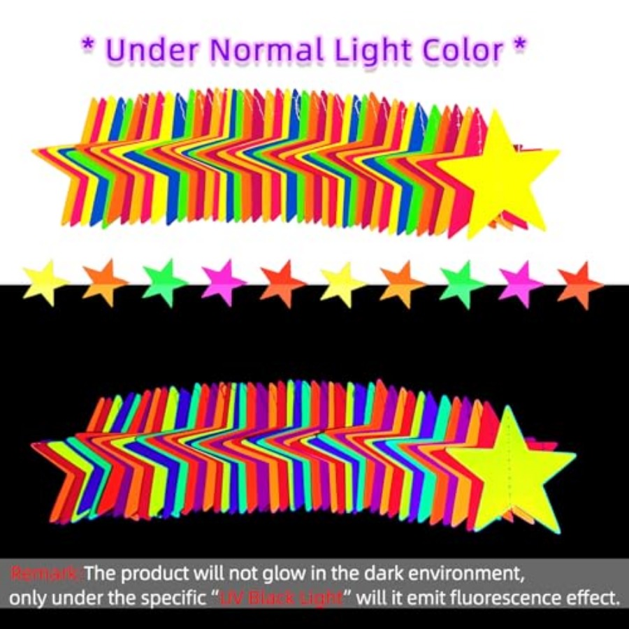 120feet UV Neon Star Hanging P - مراجعة Lighting Decor وسعره