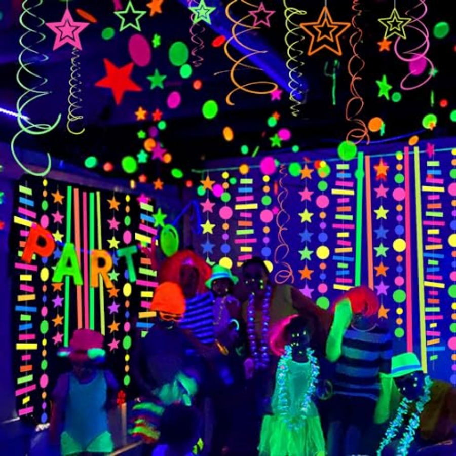 120feet UV Neon Star Hanging P - مراجعة Lighting Decor وسعره