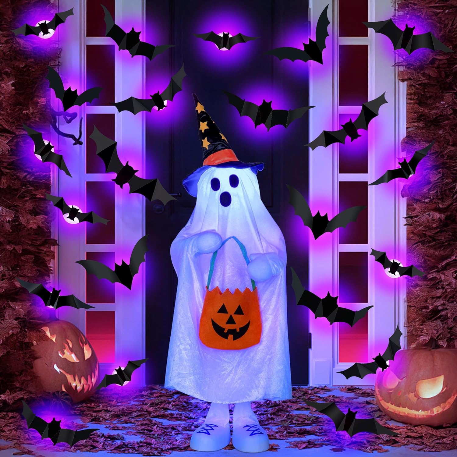Halloween LED Bats Spider Deco - مراجعة Outdoor Lighting Wedding Decor وسعره