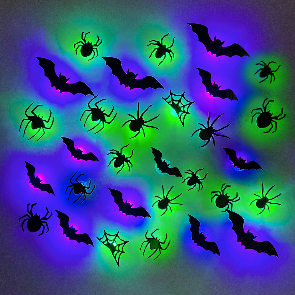 Halloween LED Bats Spider Deco - مراجعة Outdoor Lighting Wedding Decor وسعره