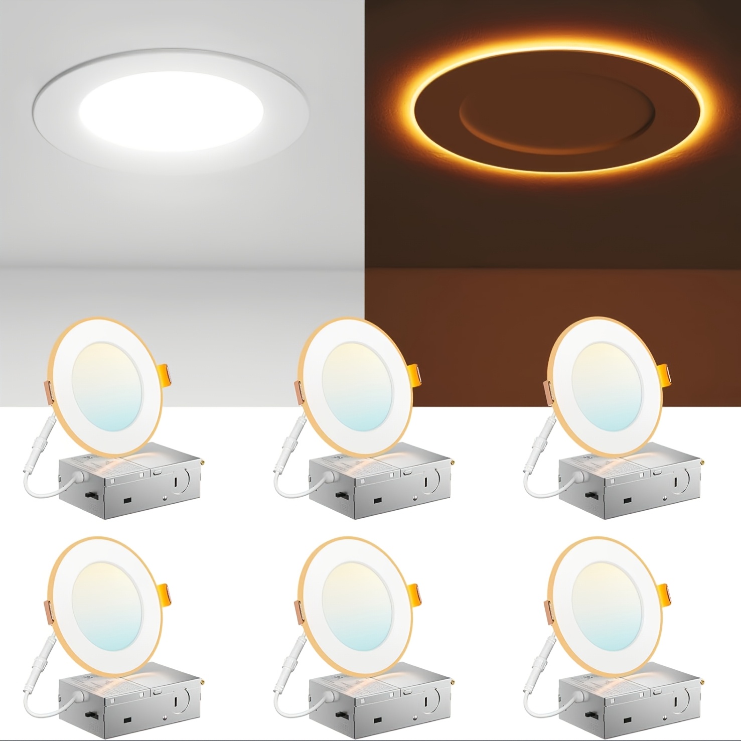 12/6 Pack 4/6 Inch 5CCT LED Re - مراجعة Lighting Decor وسعره
