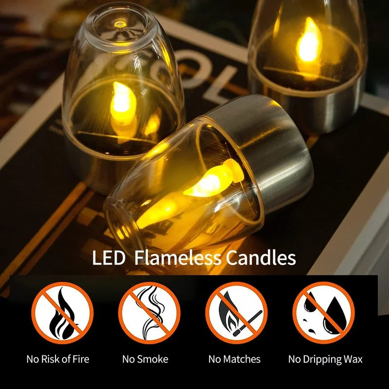 LED Solar Candles Light Flamel - مراجعة Outdoor Lighting Wedding Decor وسعره