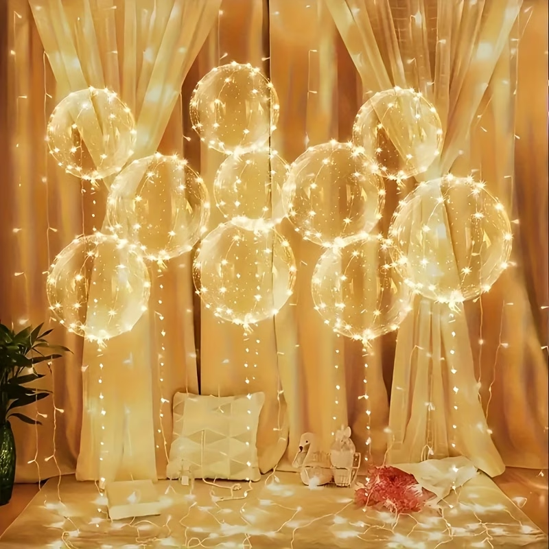 20pcs Set Bobo Balloons with L - مراجعة Outdoor Lighting Wedding Decor وسعره