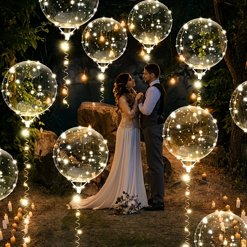 20pcs Set Bobo Balloons with L - مراجعة Outdoor Lighting Wedding Decor وسعره