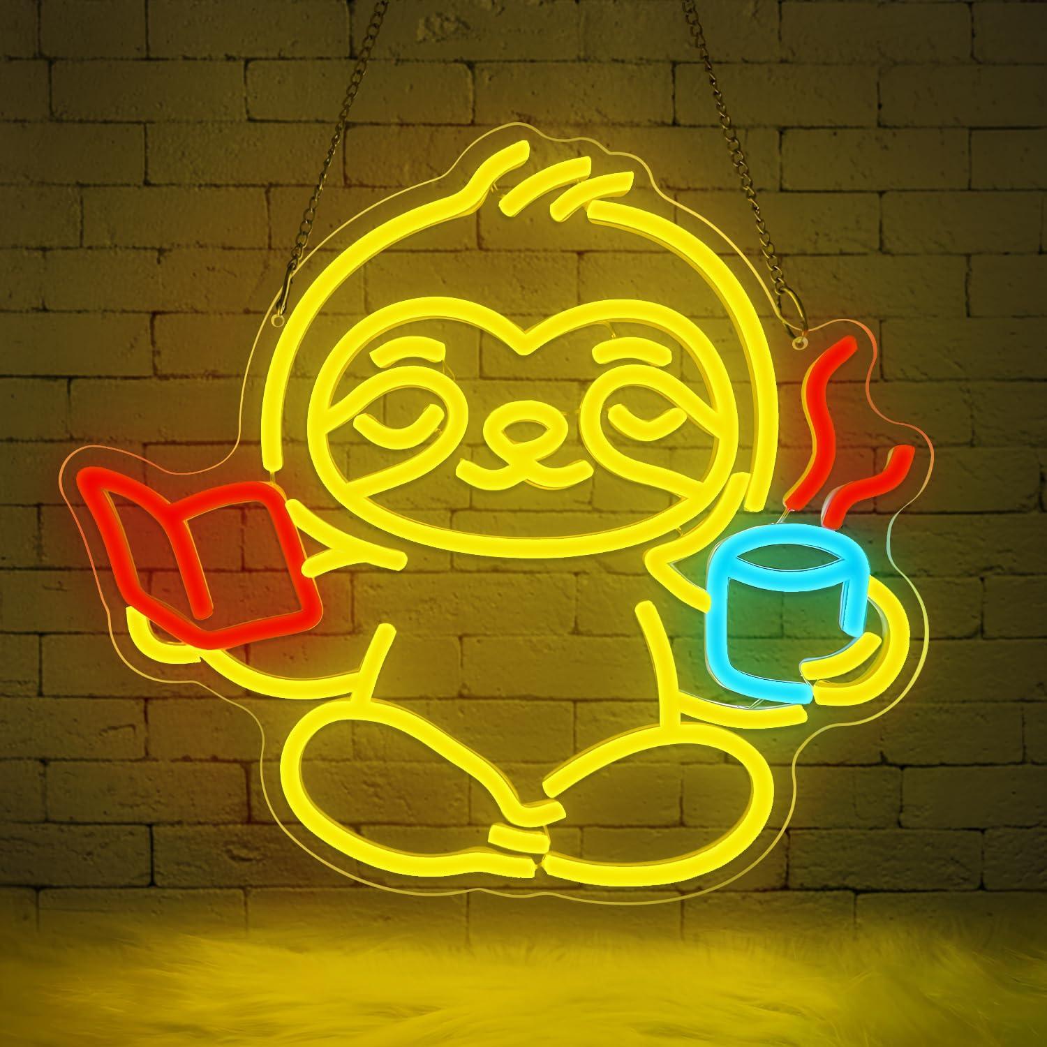 Sloth Neon Sign USB Dimmable L - مراجعة Lighting Decoration For Home وسعره