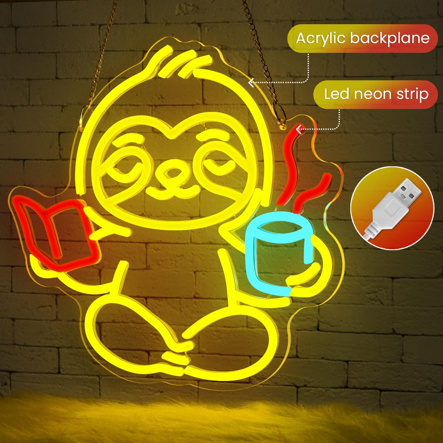 Sloth Neon Sign USB Dimmable L - مراجعة Lighting Decoration For Home وسعره