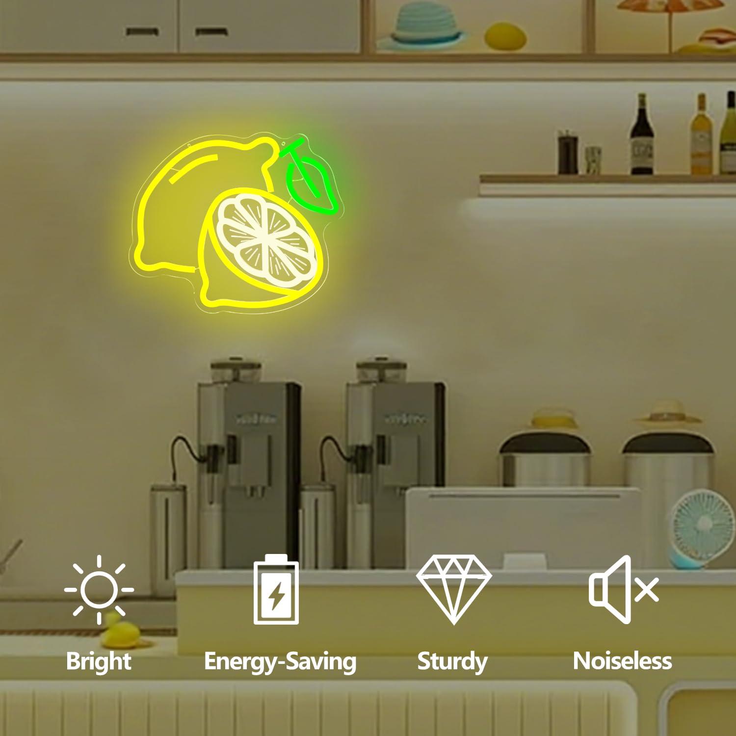 Lemon Neon Sign Dimmable LED L - مراجعة Lighting Decoration For Home وسعره