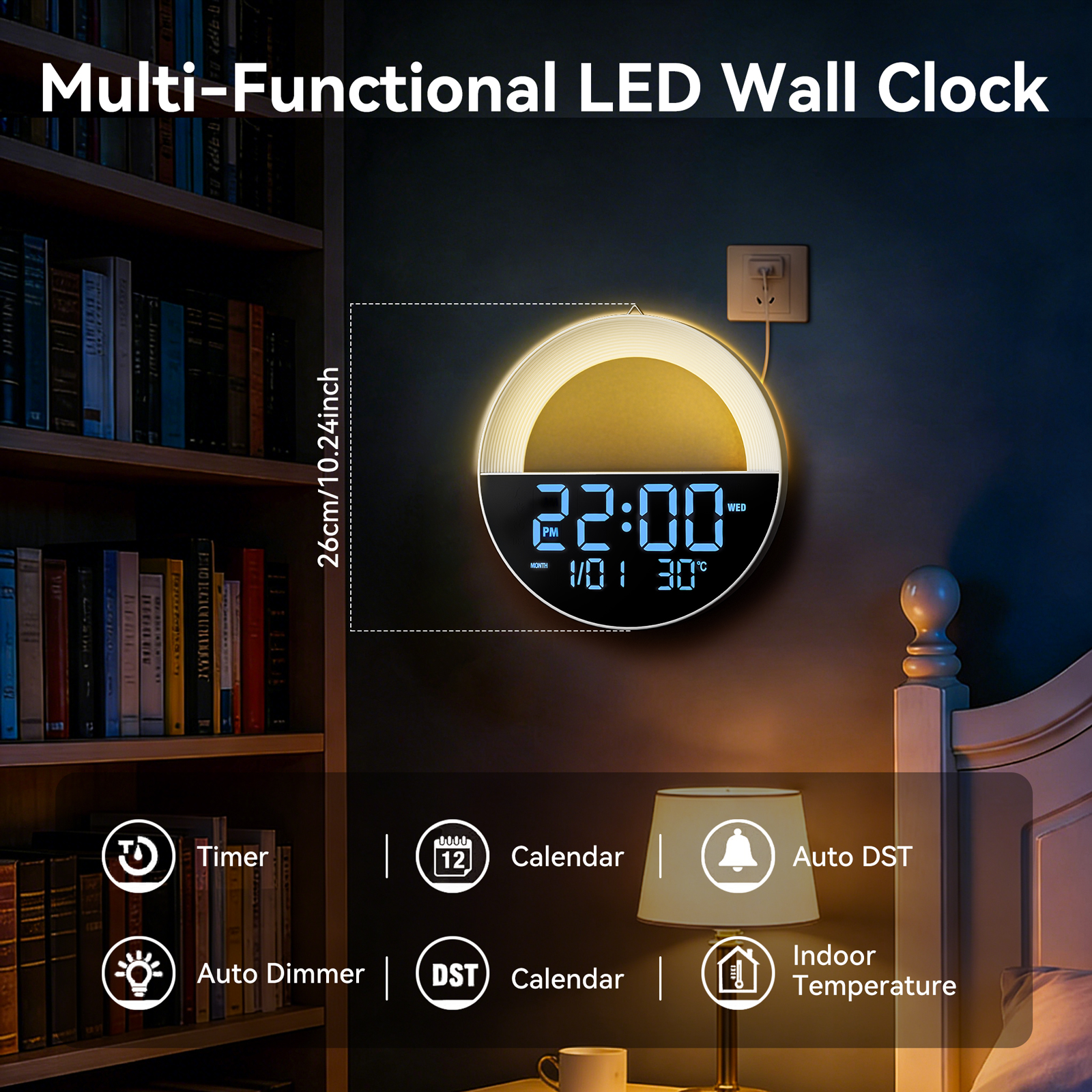 LED Digital Clock with Remote  - مراجعة Lighting Home Decor Wall Clocks وسعره