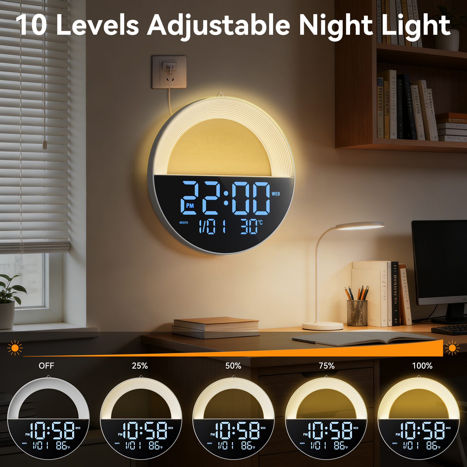 LED Digital Clock with Remote  - مراجعة Lighting Home Decor Wall Clocks وسعره